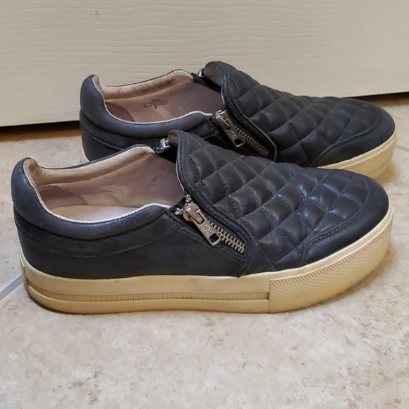 Ash Black Jodie Quilted Leather Platform Sneakers - Picture 2 of 6